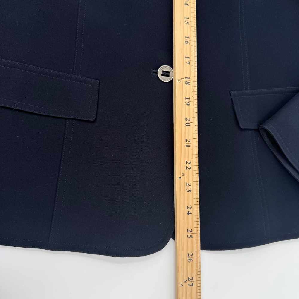 Calvin Klein Jacket Women 12 Black Buttons Blazer Coat Office Career Academia - Picture 10 of 11